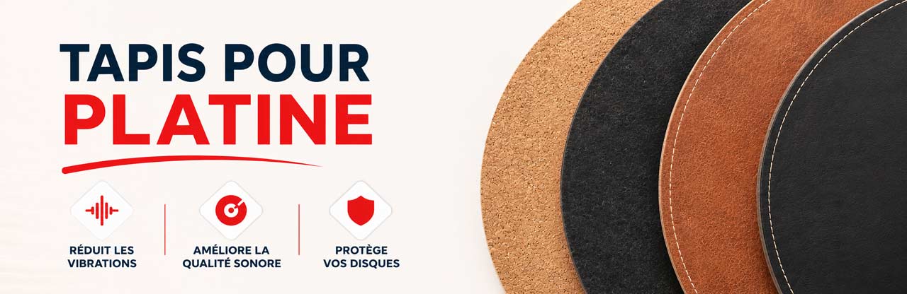 couvre-plateau en cuir sur platine vinyle audiophile